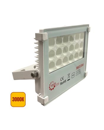 Faro LED SMD Slim 20W IP66 Esterno Bianco Luce Calda 3000K 2100Lm
