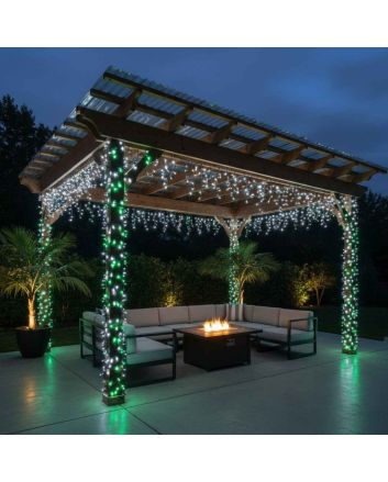 Catena 300 LED bianco freddo verde 15 m