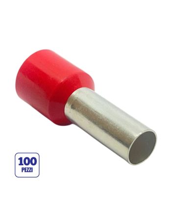 Puntalini Rossi Isolati 10mm² Tubo 12mm Guida DIN Prezzo al pezzo