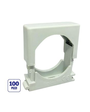 Confezione 100 Clips Fissatubo a Morsetto Ø23–35mm FG16062 - FAEG