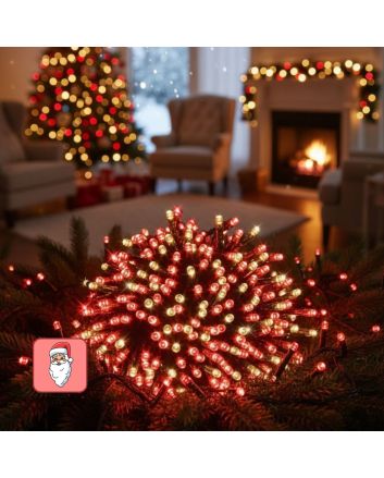 Catena 500 LED Dual Color 25m Bianco Caldo/Rosso IP44 - Nataluna