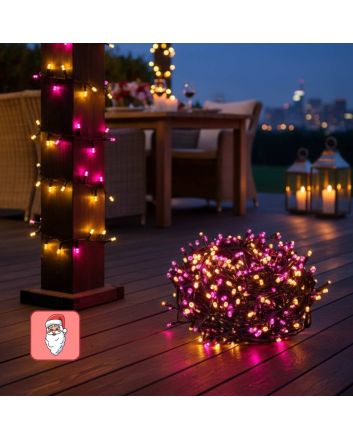 Catena 1000 LED Luce Calda-Fucsia 50M con Controller Giochi - Nataluna