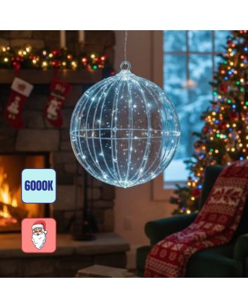 Sfera 40cm 208 LED Flash Bianco Freddo IP44 Richiudibile - Nataluna