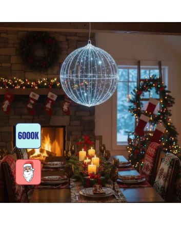 Sfera 50cm 340 Led Flash Bianco Freddo IP44 Richiudibile - Nataluna