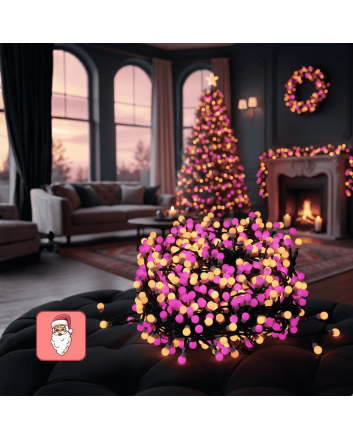 Serie 100 led ball bianco caldo fuxia