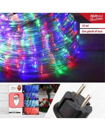 Tubo Luminoso 100 LED RGB 10 Metri IP44 8 Giochi di Luce - Ab.m