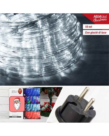 Tubo Luminoso 100 LED 6000K 10 Metri IP44 8 Giochi di Luce - Ab.m