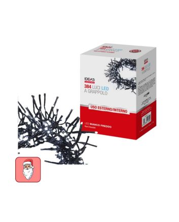 Catena a grappolo 384 LED bianco freddo IP44
