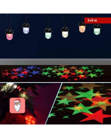 Filo led 6 lampadine stelle multicolor 5m