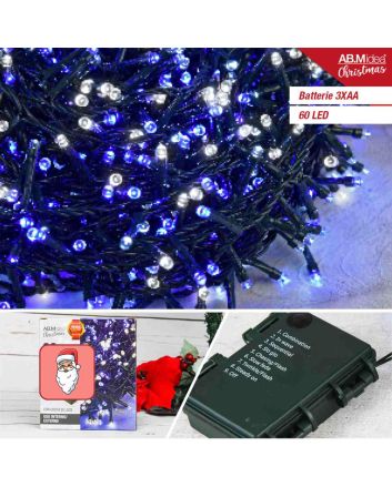 Catena lucciole 60 LED bianco blu