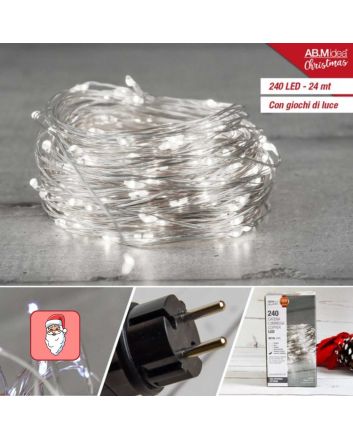 Catena Luminosa Copper 240 MicroLED Bianco Freddo 24 m IP44 - ABM Idea