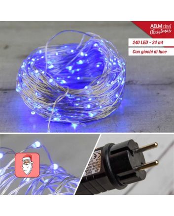 Catena Luminosa Copper 240 MicroLED Blu 24 m IP44 - ABM Idea