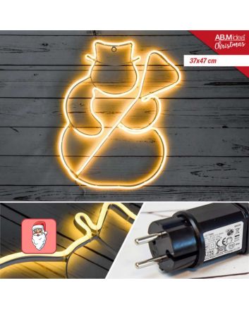 Pupazzo di neve neon led acceso