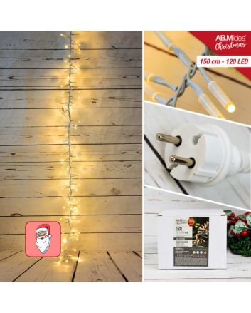 Grappolo 120 LED bianco freddo caldo IP44 su confezione