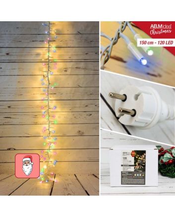 Grappolo luccioloni LED multicolor 2m cavo bianco