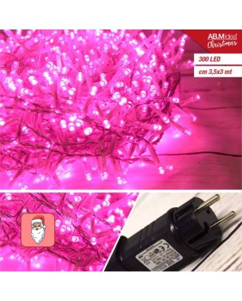Catena 300 Minilucciole LED 10,5m Luce Rosa 8 Giochi IP44 - AB.M Idea