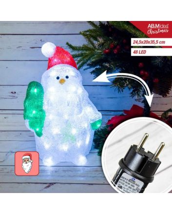 Pinguino luminoso con 48 LED bianco freddo