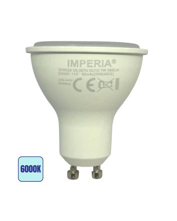 Lampadina LED GU10 7W 6000K Luce Fredda 580lm 110° SMD - Imperia