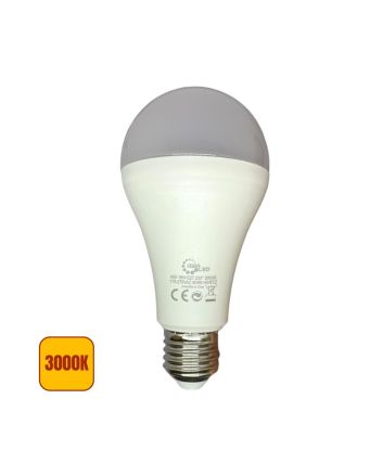 Lampadina LED E27 18W A65 3000K 1800lm 220° - Luce Calda