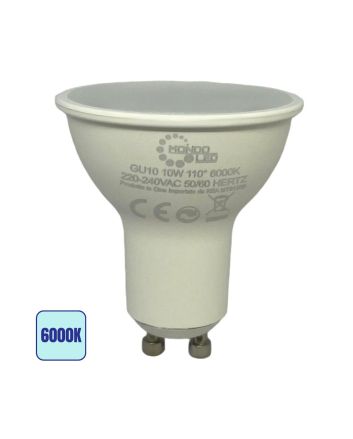 Lampadina LED GU10 10W SMD 6000K Opaca 110° - 1000 Lumens
