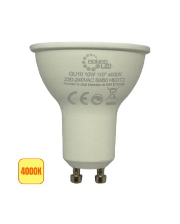 Lampadina LED GU10 10W SMD 4000K Opaca 110° - 1000 Lumens