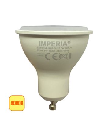 Lampadina LED GU10 7W 4000K Luce Naturale 580lm 110° SMD - Imperia