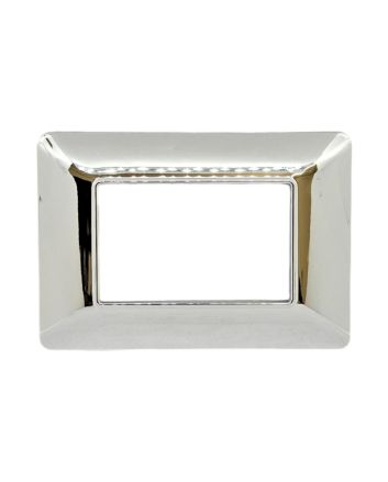Placca 3 Posti Argento Cromato Compatibile Matix - Tot Electric