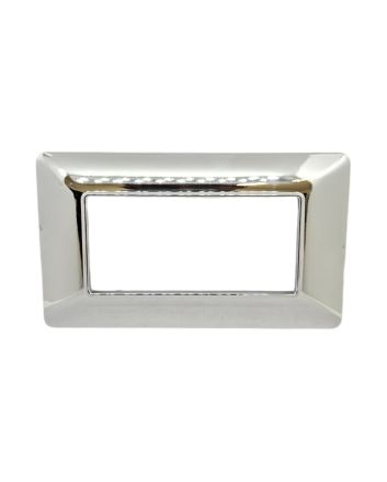Placca 4 Posti Argento Cromato TOT-M8004-T4 Compatibile Matix