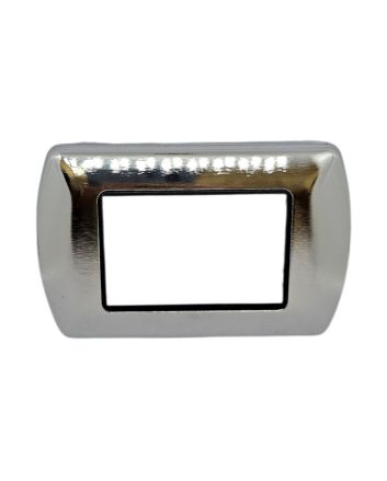Placca Metallo 3 Posti Cromo Compatibile Living International