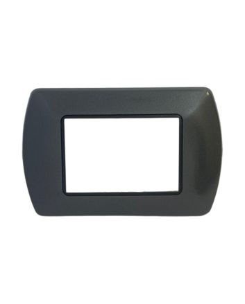 Placca 3 Posti Metallo Antracite Tot Electric
