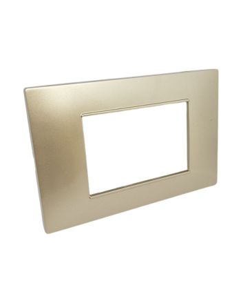 Placca 3 Posti Champagne Compatibile Vimar Plana - Tot Electric