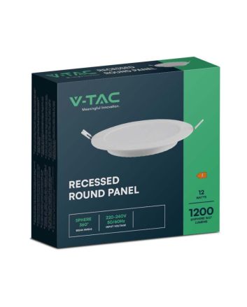Mini Pannello LED da Incasso 12W Ø170mm 4000K 1200lm - V-Tac