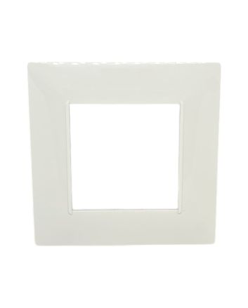 Placca 2 Posti Bianca M-6002-1 Compatibile Vimar Plana - Tot Electric