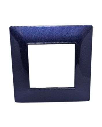 Placca 2 Posti Blu Navy Compatibile Vimar Plana - Tot Electric