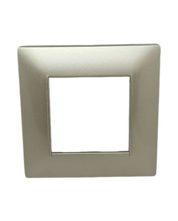 Placca 2 Posti Grigio Chiaro Compatibile Vimar Plana - Tot Electric