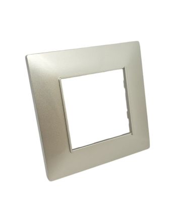 Placca 2 Posti Grigio Chiaro Compatibile Vimar Plana - Tot Electric