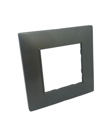 Placca 2 Posti Grigio Scuro Compatibile Vimar Plana - Tot Electric