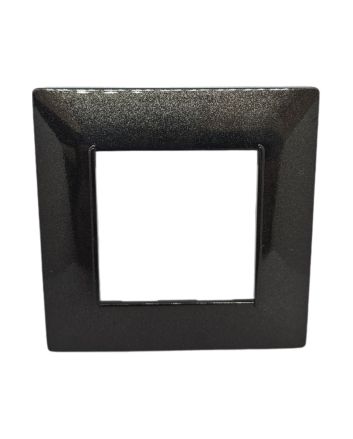 Placca 2 Posti Nera M-6002-2 Compatibile Vimar Plana - Tot Electric