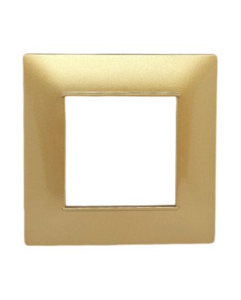 Placca 2 Posti Oro M-6002-12 Compatibile Vimar Plana - Tot Electric