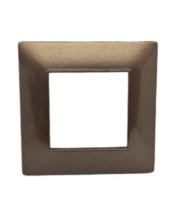 Placca 2 Posti Rame M-6002-14 Compatibile Vimar Plana - Tot Electric
