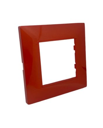 Placca 2 Posti Rosso Corallo Compatibile Vimar Plana - Tot Electric