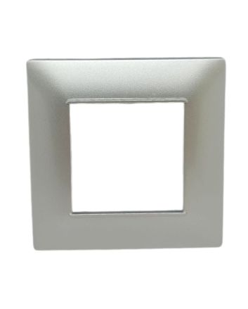 Placca 2 Posti Silver M-6002-9 Compatibile Vimar Plana - Tot Electric