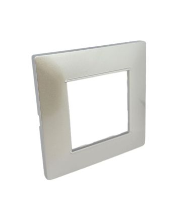 Placca 2 Posti Silver M-6002-9 Compatibile Vimar Plana - Tot Electric