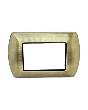Placca Metallo 3 Posti Bronzo Compatibile Living International
