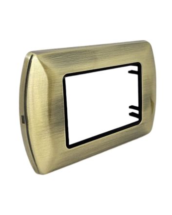 Placca Metallo 3 Posti Bronzo Compatibile Living International