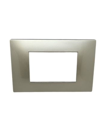 Placca 3 Posti Grigio Chiaro Compatibile Vimar Plana - Tot Electric