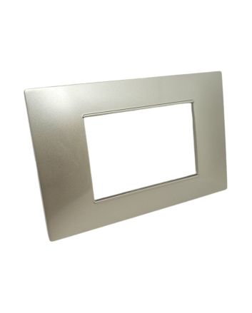 Placca 3 Posti Grigio Chiaro Compatibile Vimar Plana - Tot Electric