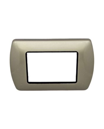 Placca Metallo 3 Posti Champagne Compatibile Living International