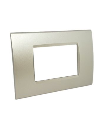 Placca 3 Posti Grigio Chiaro Compatibile Living Light - Tot Electric