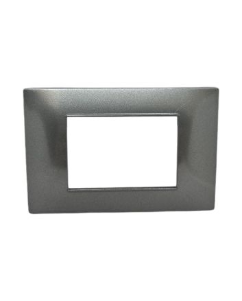 Placca 3 Posti Grigio Scuro Compatibile Vimar Plana - Tot Electric